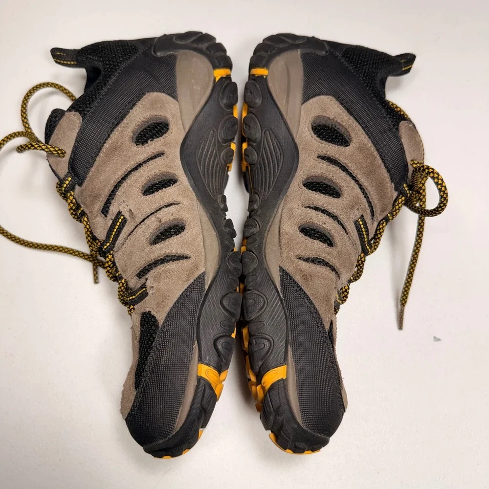 Merrell Mens Boulder Old Gold Hiking Shoes Waterproof Trail Sneakers Size 8.5